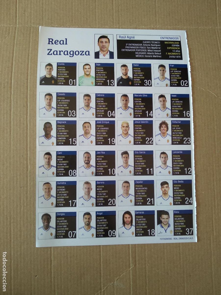 Collezionismo sportivo: HOJA REVISTA ZARAGOZA EQUIPO PLANTILLA EL LATIGO DE DIOS LA GRAN OPORTUNIDAD