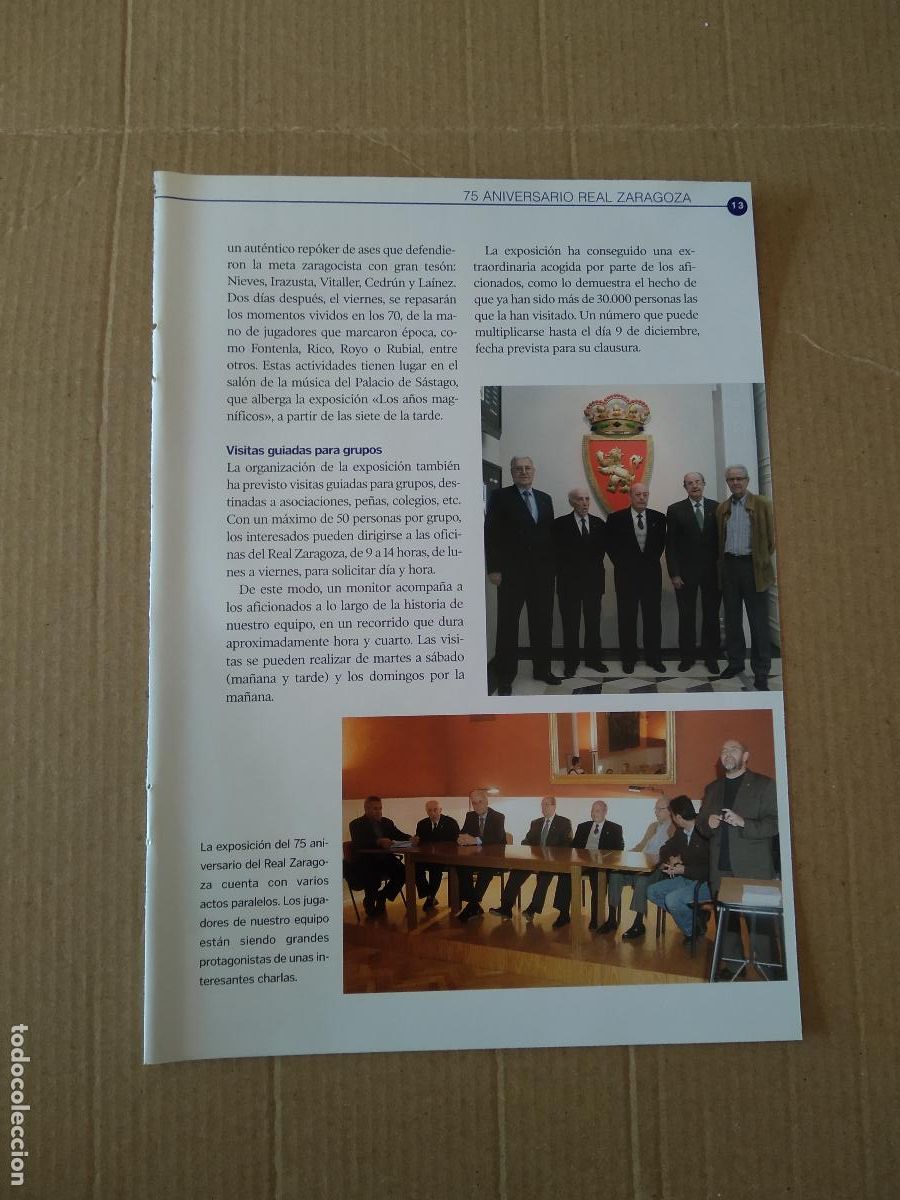 Coleccionismo deportivo: HOJA REVISTA ZARAGOZA REVIVIENDO MOMENTOS GLORIOSOS PUBLICIDAD CERVEZA AMBAR