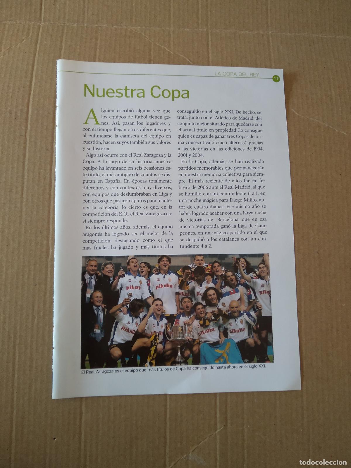 Coleccionismo deportivo: HOJA REVISTA ZARAGOZA NUESTRA COPA DEL REY PUBLICIDAD CERVEZA AMBAR