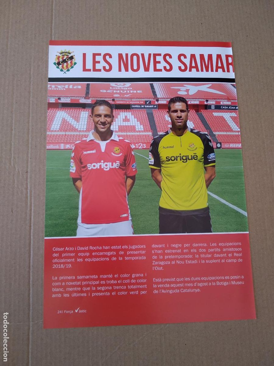 Sammelleidenschaft Sport: HOJA REVISTA NASTIC DE TARRAGONA CESAR ARZO DAVID ROCHA PUBLICIDAD PALAU DEL BARO RESTAURANTE
