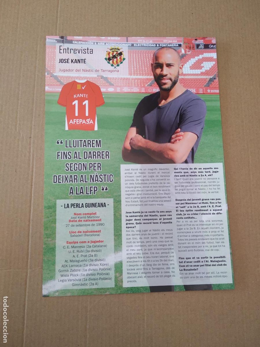 Coleccionismo deportivo: HOJA REVISTA NASTIC DE TARRAGONA ENTREVISTA JOSE KANTE ERNEST CANETE ELS HOMES D'AIGUA MIRACULOSA
