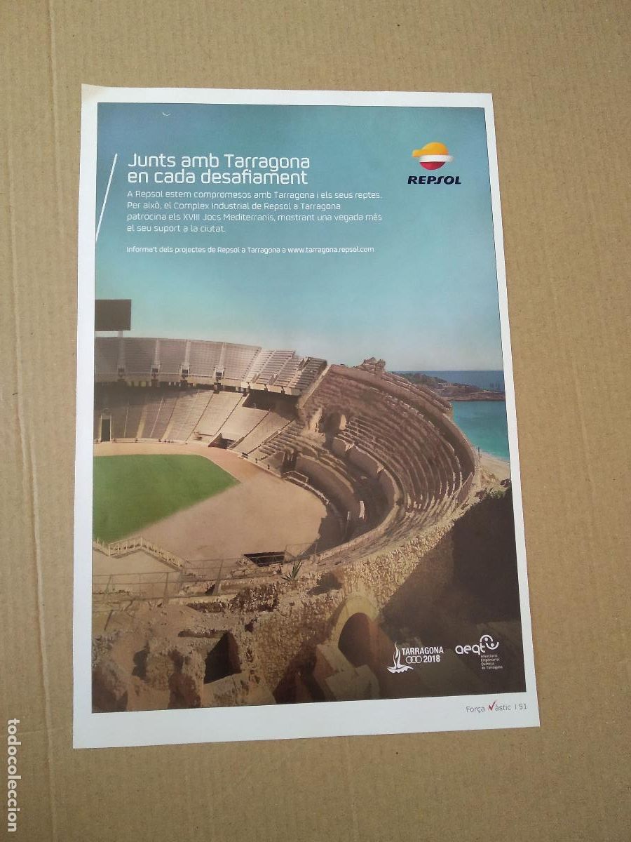 Collezionismo sportivo: HOJA REVISTA NASTIC DE TARRAGONA PUBLICIDAD REPSOL ANFITEATRO CONCURS FOR&Ccedil;A NASTIC