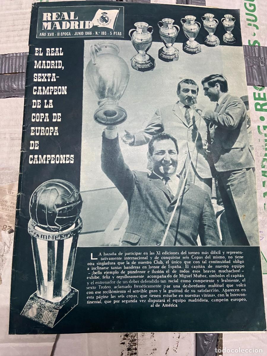 Sports collectibles: REVISTA OFICIAL REAL MADRID # 193 JUNIO 1966 CAMPEON FINAL COPA EUROPA PARTIZAN BELGRADO