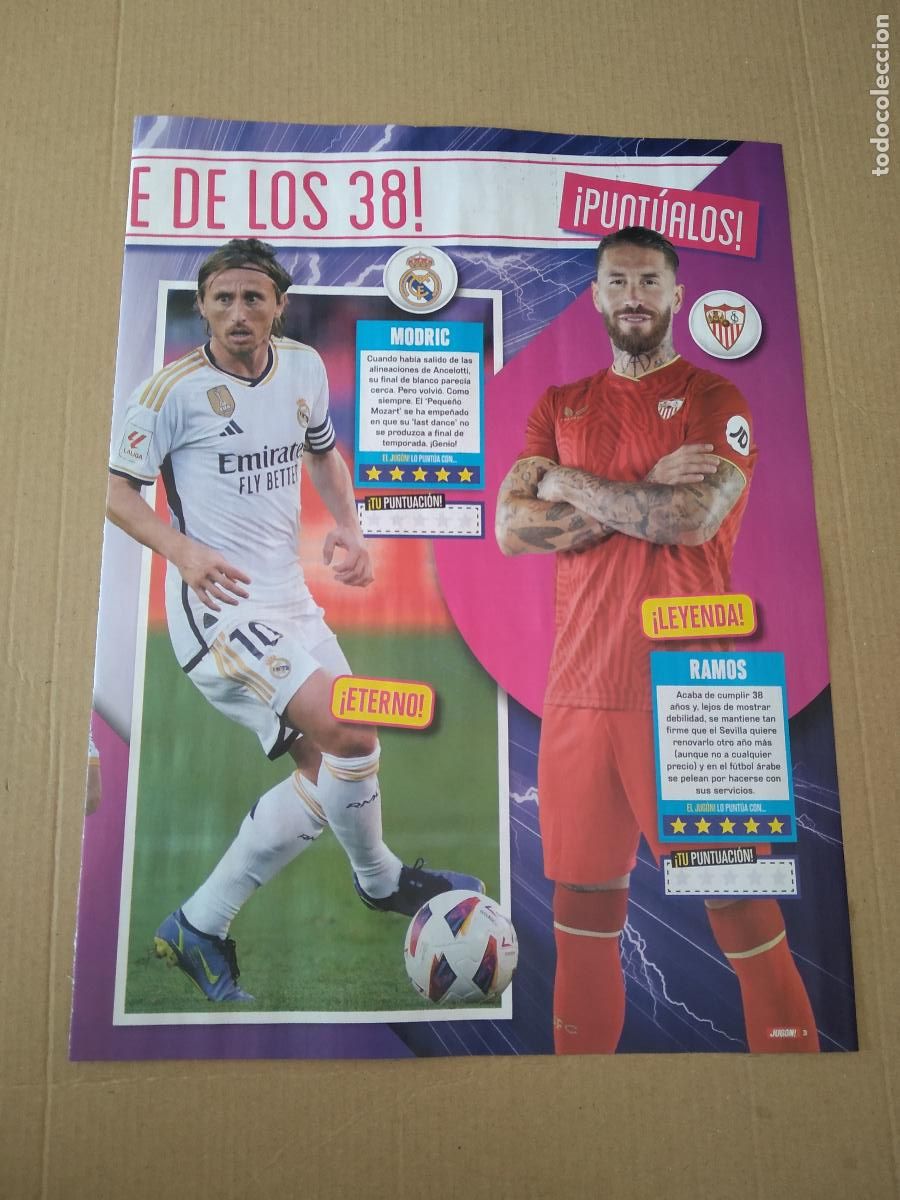Coleccionismo deportivo: HOJA REVISTA JUGON TIPO REPORTAJE MODRIC REAL MADRID SERGIO RAMOS SEVILLA BERNABEU METROPOLITANO