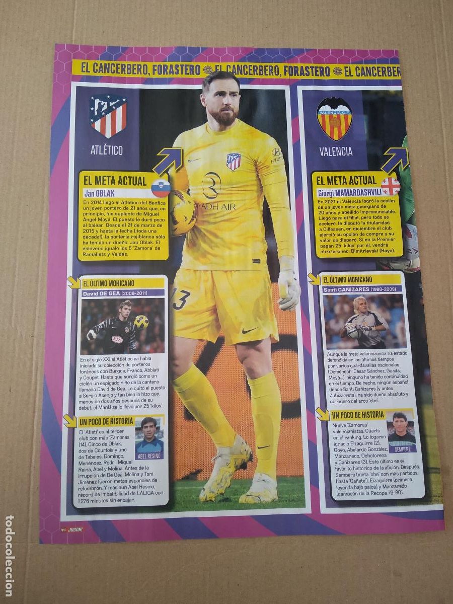 Coleccionismo deportivo: HOJA REVISTA JUGON TIPO REPORTAJE OBLAK ATLETICO DE MADRI COURTOIS TER STEGEN BARCELONA BAR&Ccedil;A