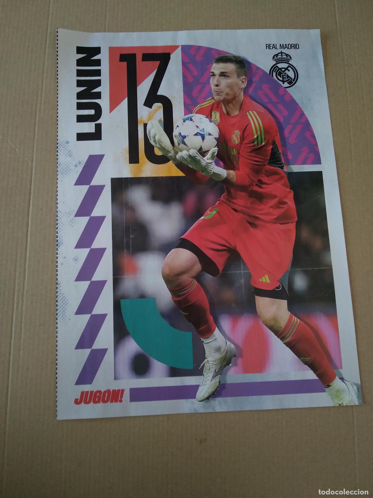 Coleccionismo deportivo: DOBLE POSTER 1 PAG REVISTA JUGON LUNIN REAL MADRID MOLEIRO UD LAS PALMAS 2023-2024