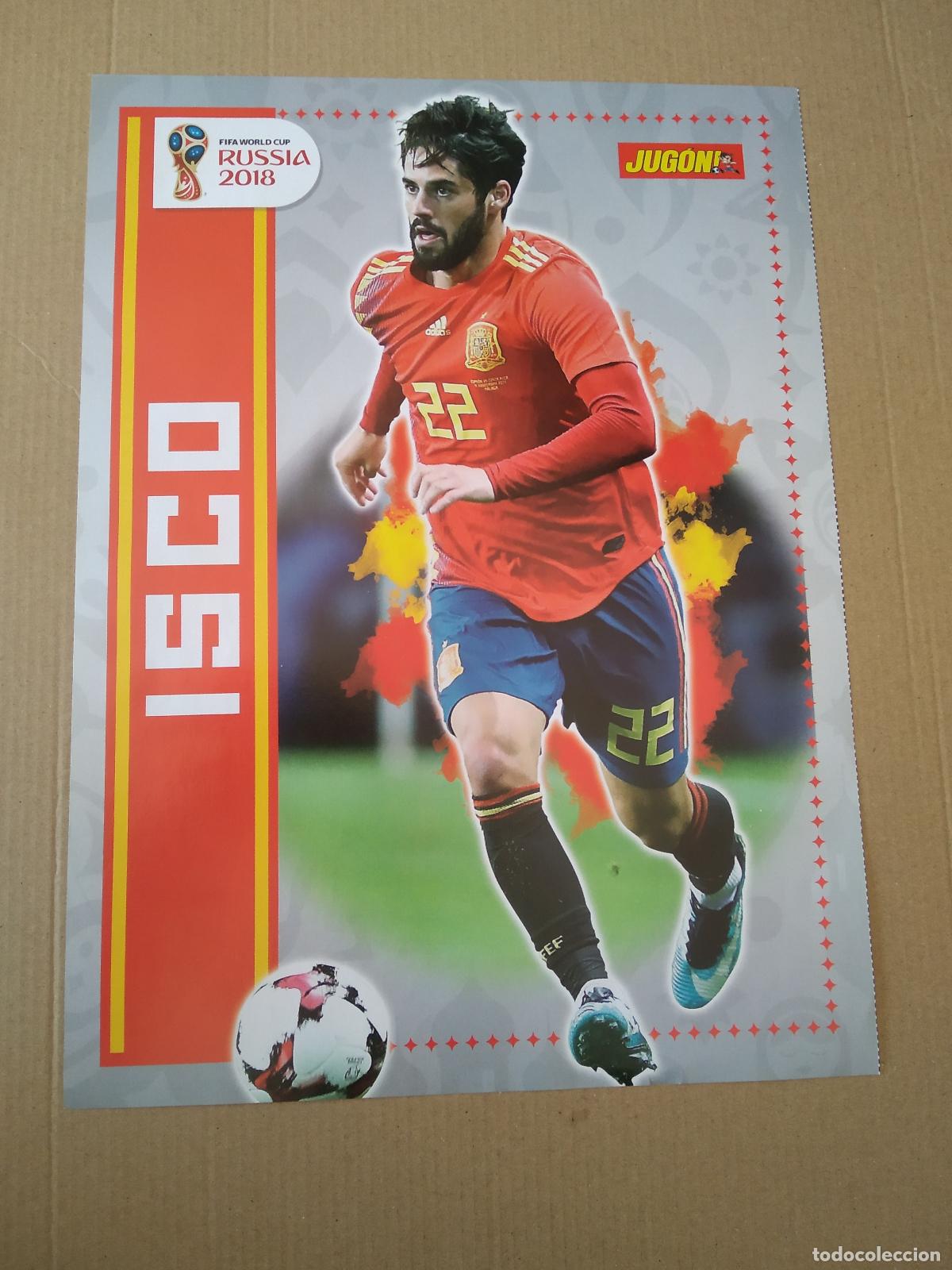 Coleccionismo deportivo: DOBLE POSTER 1 PAG REVISTA JUGON MUNDIAL 2018 ISCO INIESTA ESPA&Ntilde;A
