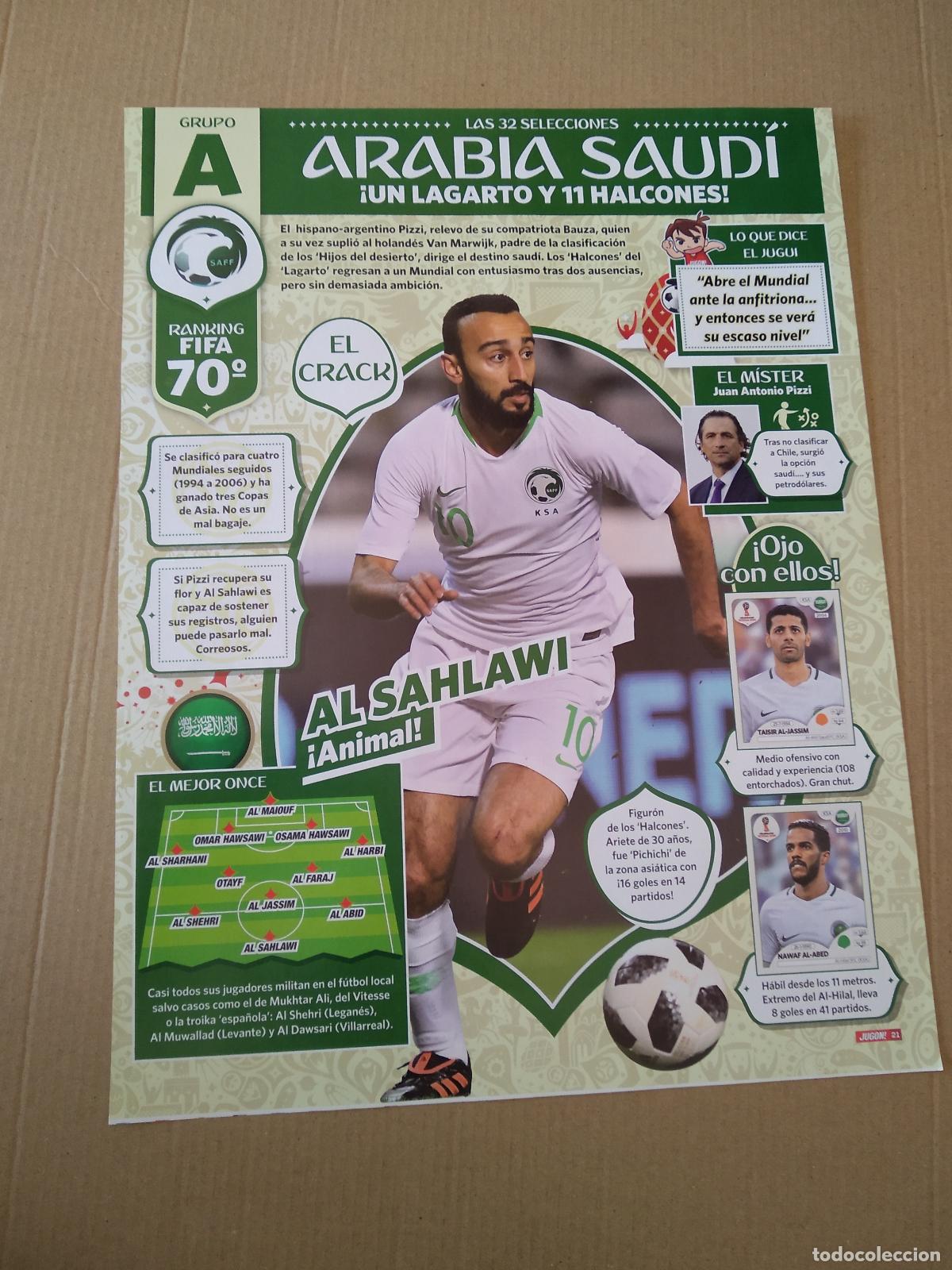 Coleccionismo deportivo: HOJA REVISTA JUGON MUNDIAL 2018 AL SAHLAWI ARABIA SAUDITA CRISTIANO RONALDO PORTUGAL