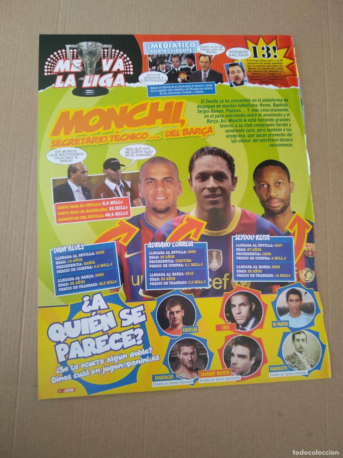 Coleccionismo deportivo: HOJA REVISTA JUGON DANI ALVES ADRIANO CORREIA KEITA MESSI KAKA INIESTA FORLAN CRISTIANO RONALDO