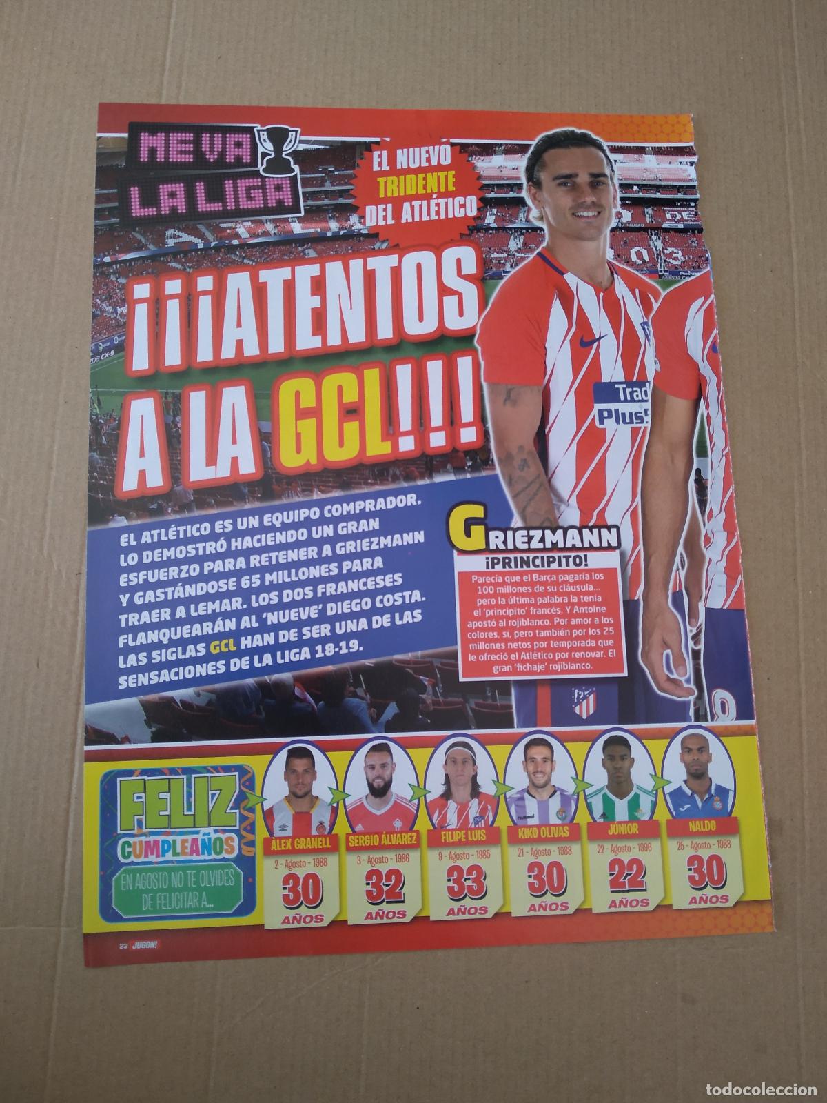 Coleccionismo deportivo: HOJA REVISTA JUGON GRIEZMANN ATLETICO DE MADRID ALBERTO MORENO DANONE NATIONS CUP