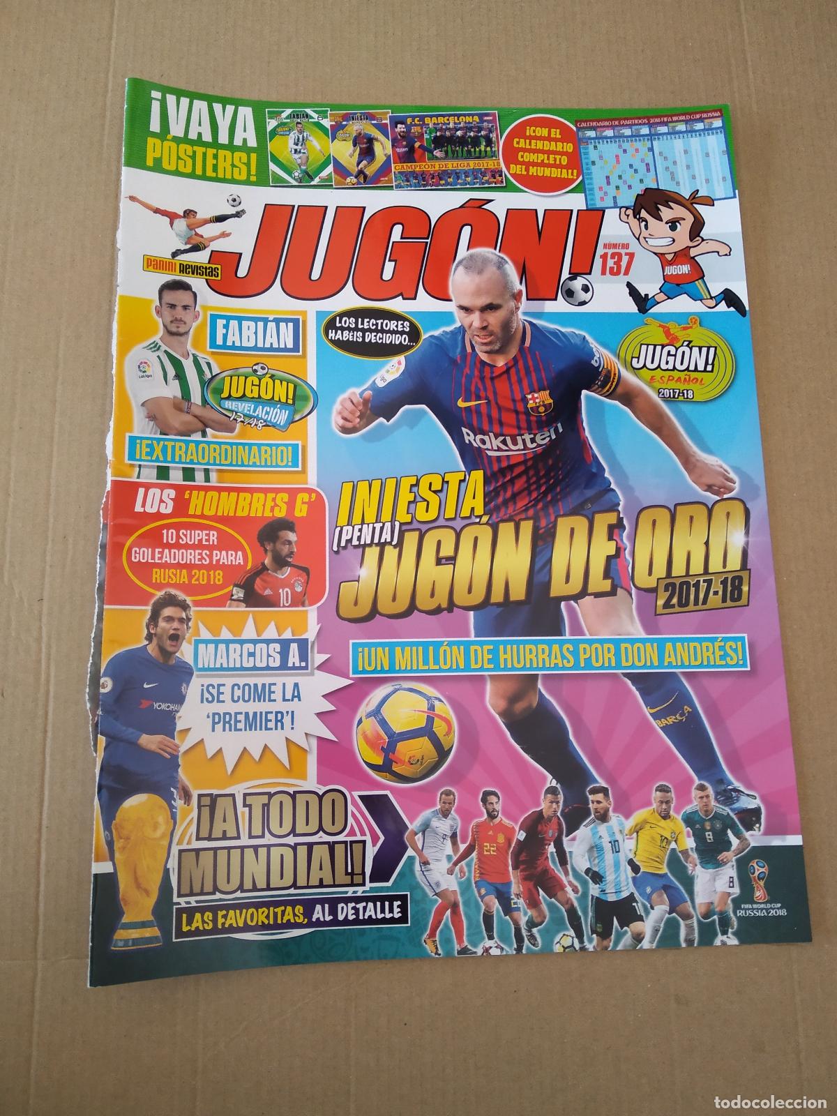 Coleccionismo deportivo: HOJA REVISTA JUGON INIESTA JUGON DE ORO 17-18 MARCOS ALONSO FABIAN DANONE NATIONS CUP