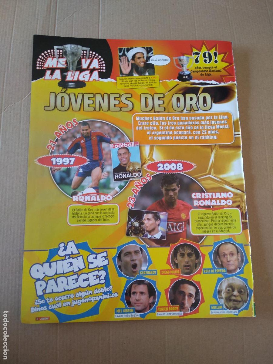 Coleccionismo deportivo: HOJA REVISTA JUGON JOVENES DE ORO RONALDO BARCELONA CRISTIANO RONALDO MANCHESTER INIESTA AG&Uuml;ERO