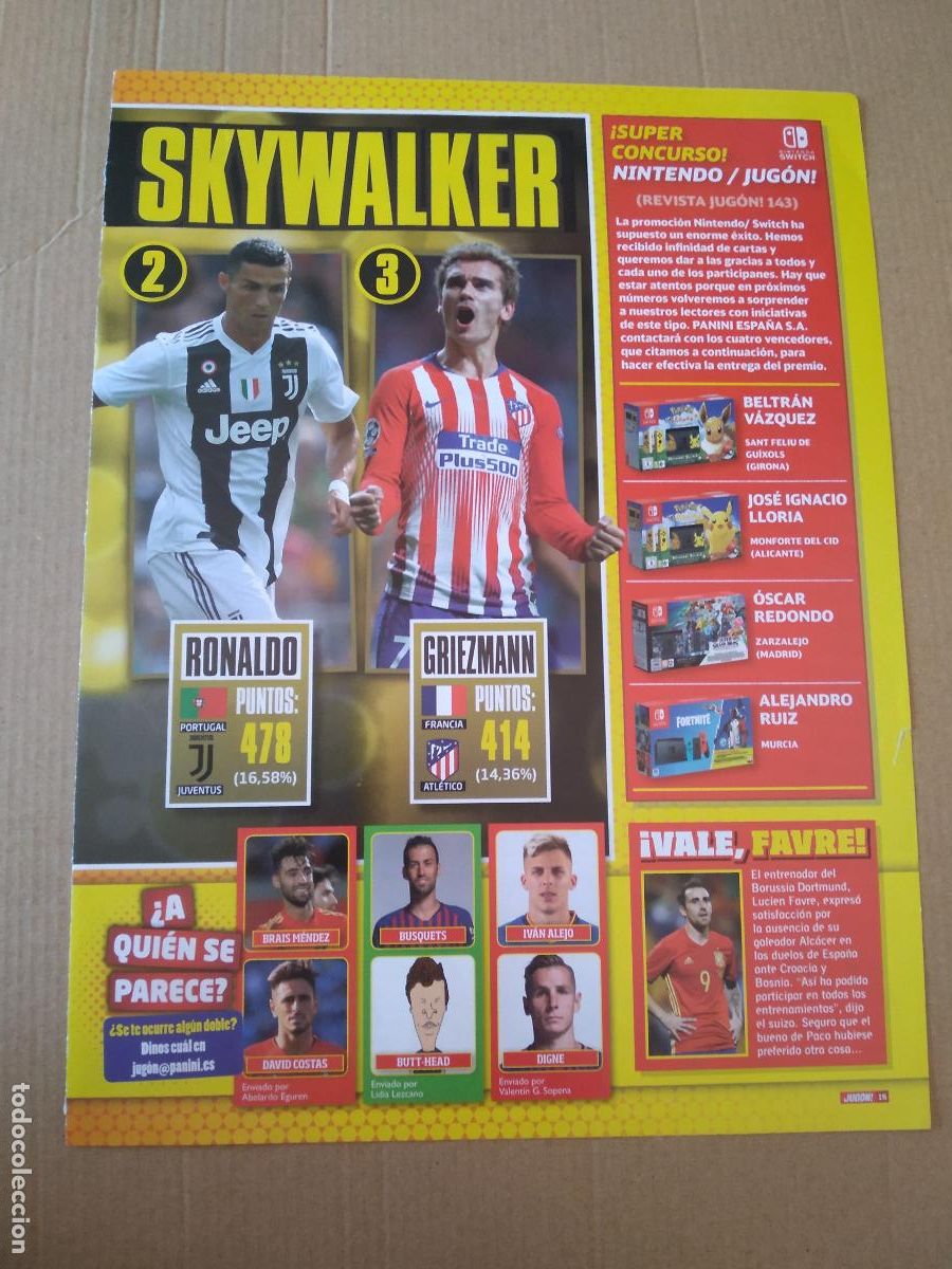 Coleccionismo deportivo: HOJA REVISTA JUGON CRISTIANO RONALDO JUVENTUS TURIN GRIEZMANN ATLETICO MADRID COPA DEL MUNDO