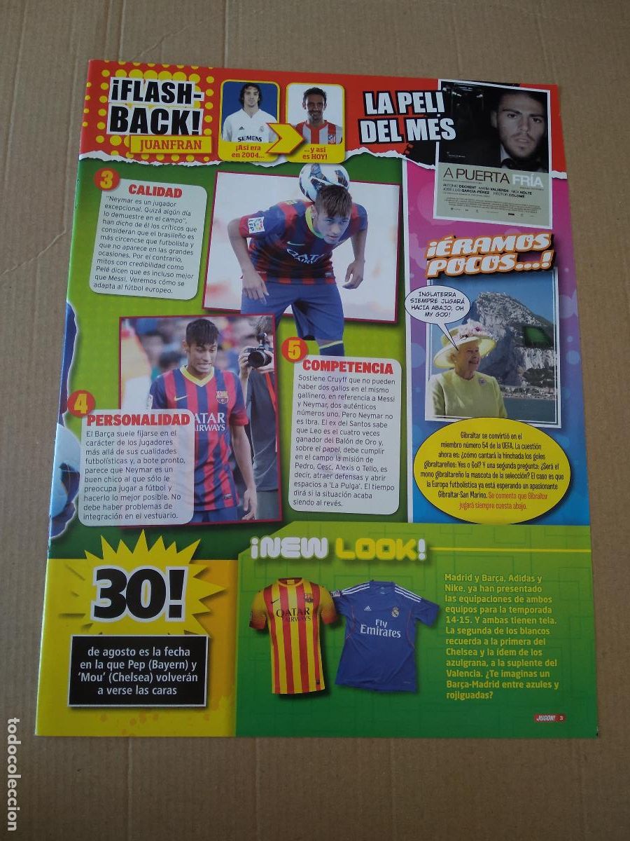 Coleccionismo deportivo: HOJA REVISTA JUGON NEYMAR CAVANI BALE ARTURO VIDAL