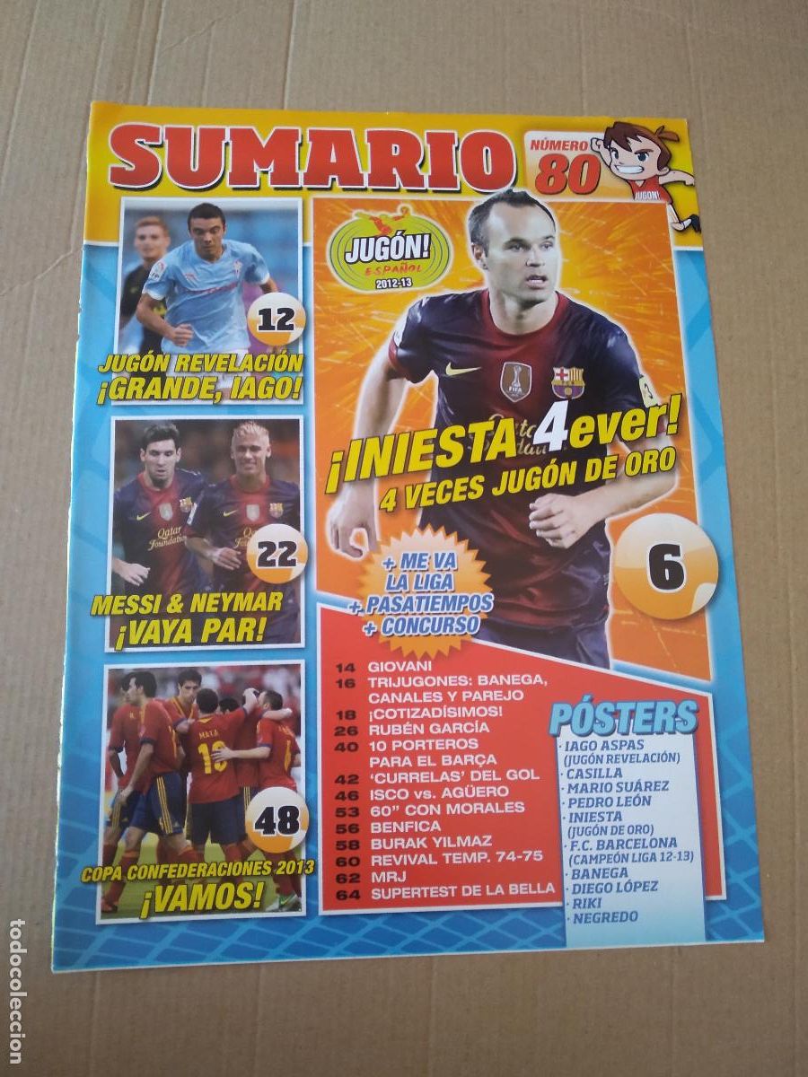 Coleccionismo deportivo: HOJA REVISTA JUGON INIESTA ASPAS MESSI NEYMAR ESPA&Ntilde;A EQUIPO MEJOR 11 DEL SIGLO XXI