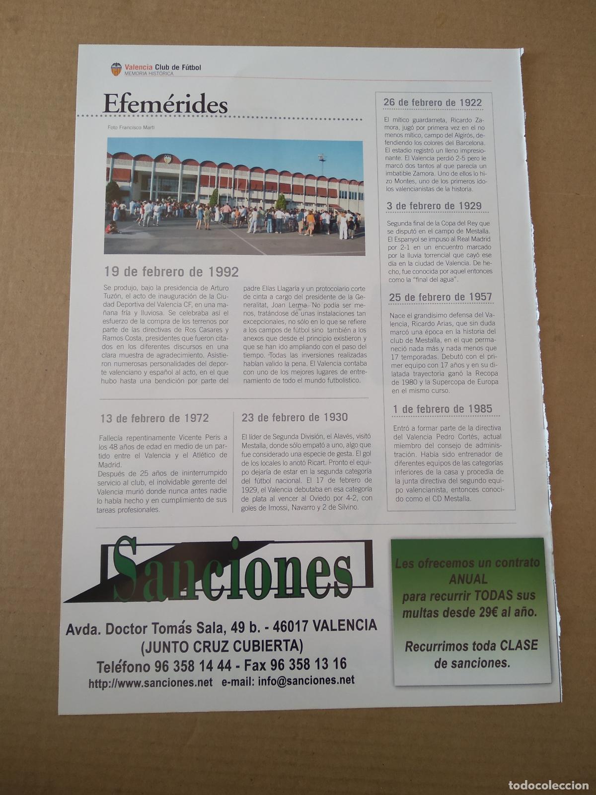 Coleccionismo deportivo: HOJA REVISTA VALENCIA MEMORIA HISTORICA RELOJ PALA PADEL ALFOMBRAS INSIGNIA MEDALLA ORO