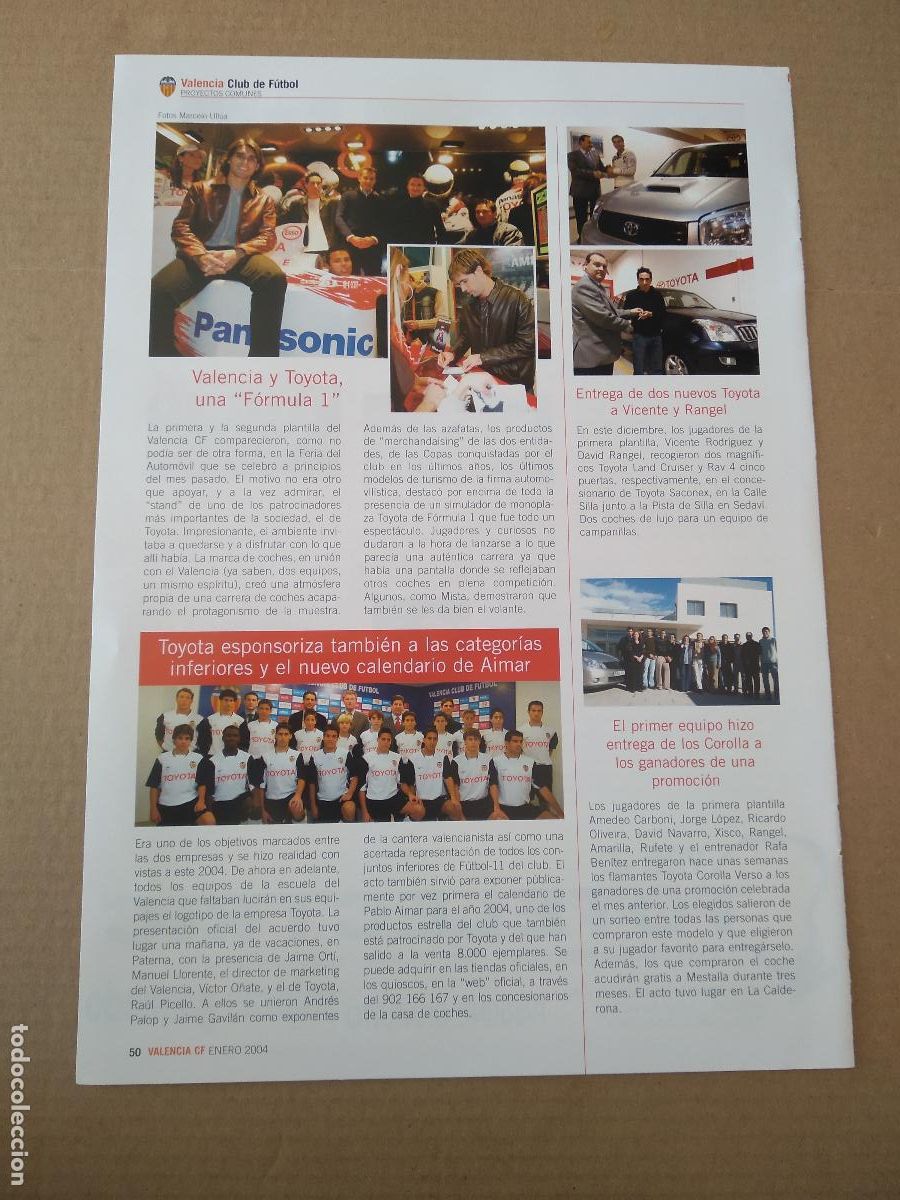 Coleccionismo deportivo: HOJA REVISTA VALENCIA Y TOYOTA UNA FORMULA 1 EN CORTO ACADEMIA DE FUTBOL EN NIGERIA