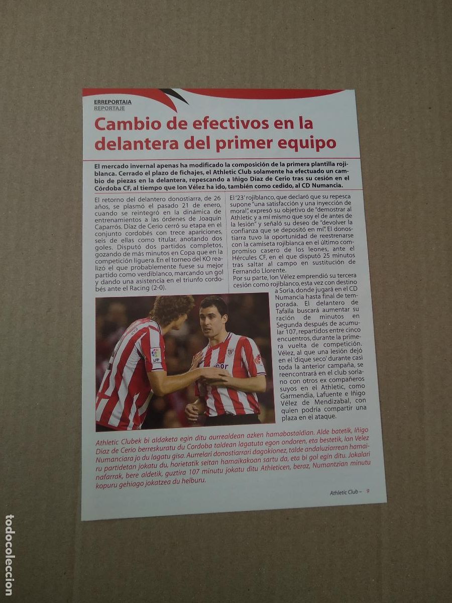 Coleccionismo deportivo: HOJA REVISTA ATHLETIC CLUB BILBAO LLORENTE I&Ntilde;IGO DIAZ DE CERIO PUBLICIDAD COCHE SEAT