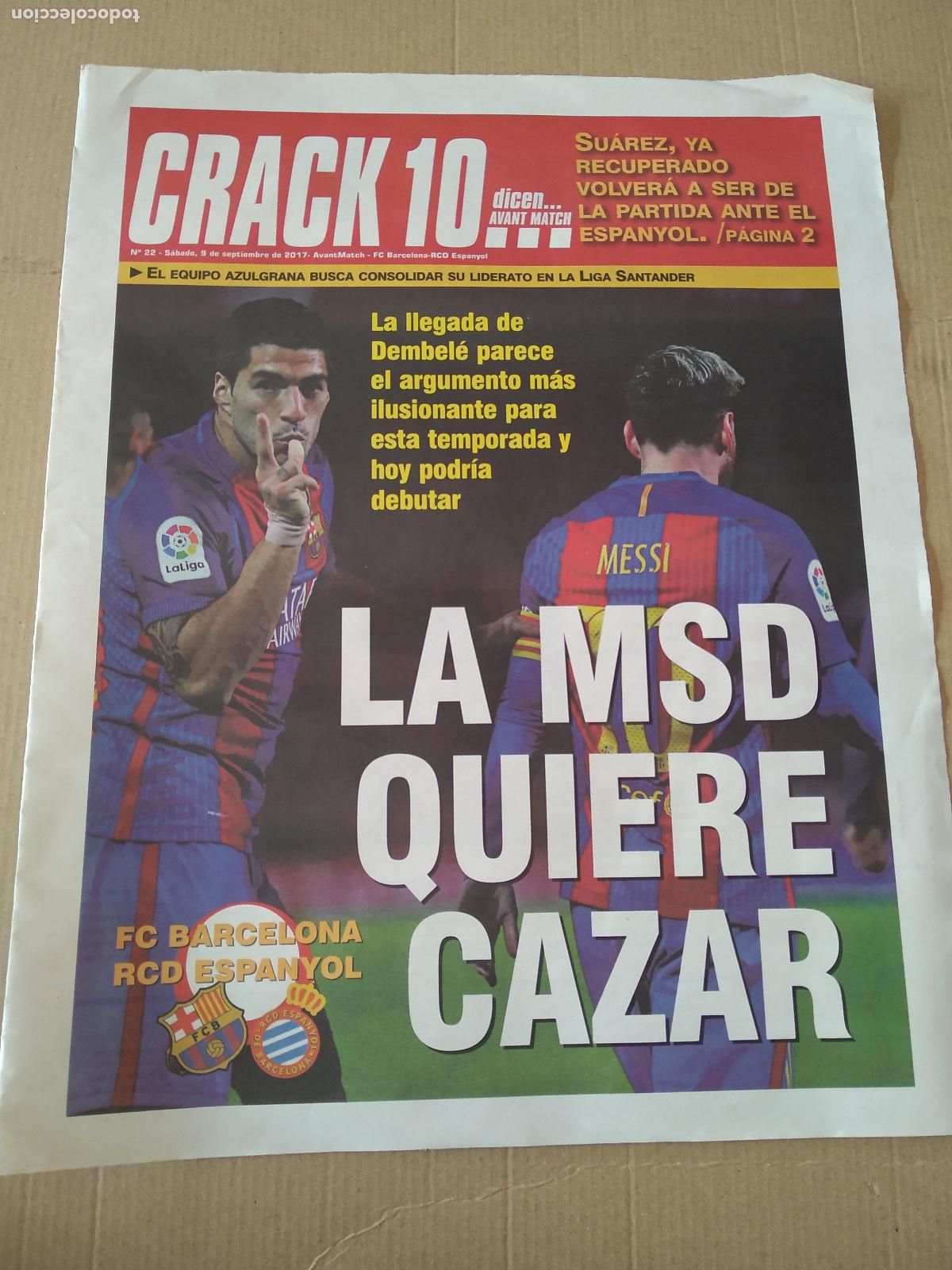 Coleccionismo deportivo: HOJA DIARIO CRACK 10 LA MSD QUIERE CAZAR LUIS SUAREZ MESSI BARCELONA BAR&Ccedil;A VS ESPANYOL