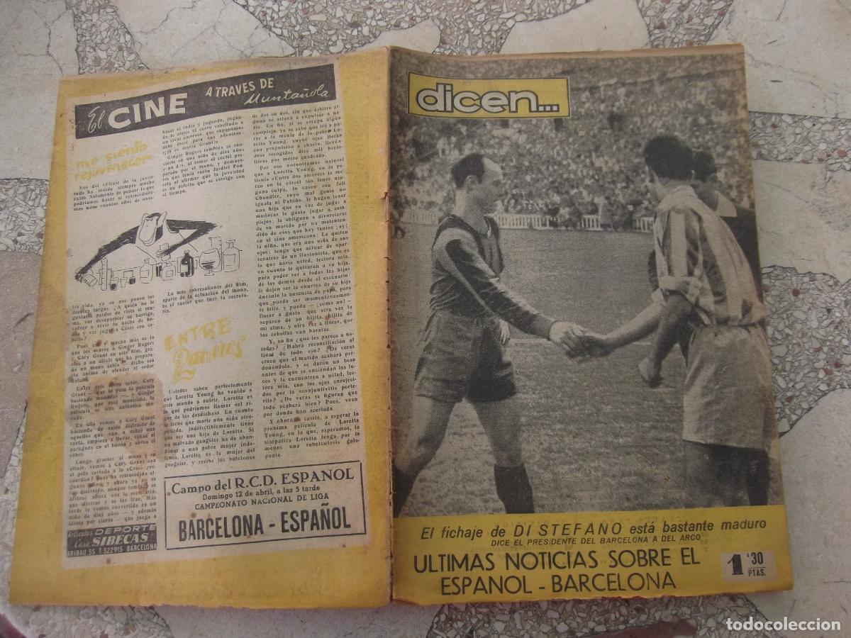Collectionnisme sportif: dicen... n&ordm; 31, 1953, las ultimas noticias sobre el espa&ntilde;ol -barcelona, futbol claves, 16 paginas