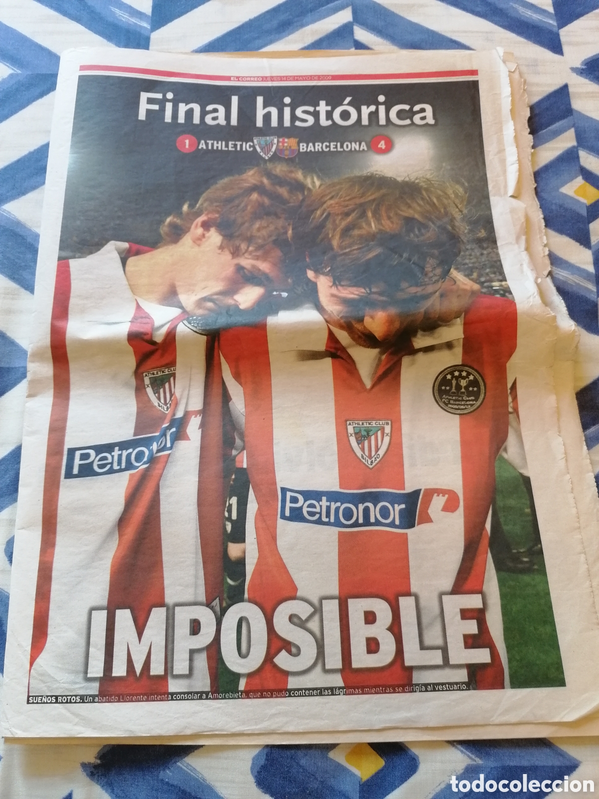 Coleccionismo deportivo: Suplemento Especial El Correo Final Hist&oacute;rica Athletic Club Bilbao 1 Barcelona 4. Copa Del Rey 2009.