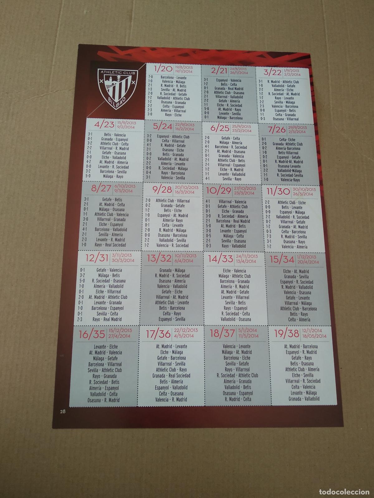 hoja revista athletic club bilbao calendario de - Compra venta en ...