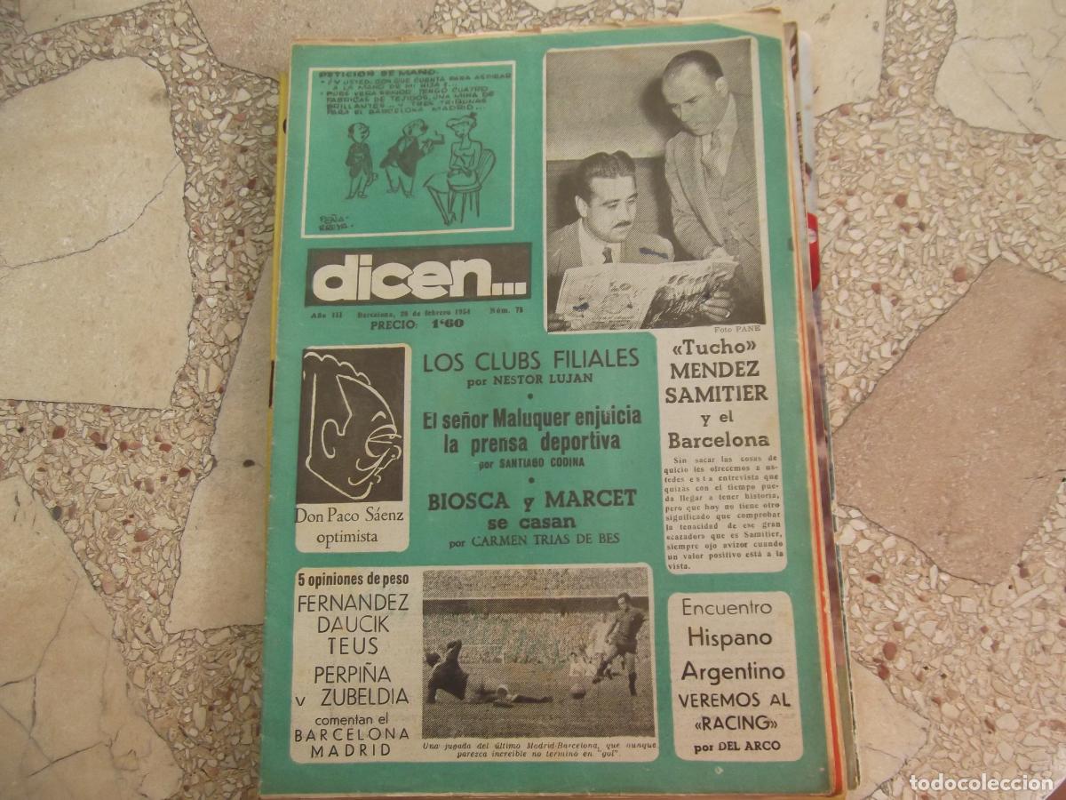 Sports collectibles: dicen...n&ordm; 76, 1954, el cine a traves de munta&ntilde;ola, biosca y marcet