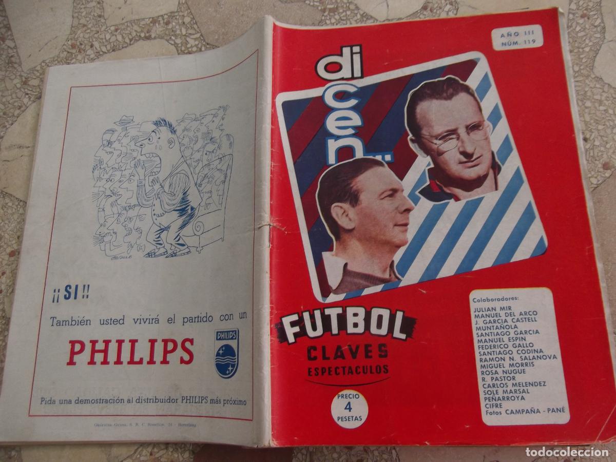 Sports collectibles: dicen... n&ordm; 119, 1954, futbol claves espectaculo, el cine a traves de munta&ntilde;ola, 56 paginas