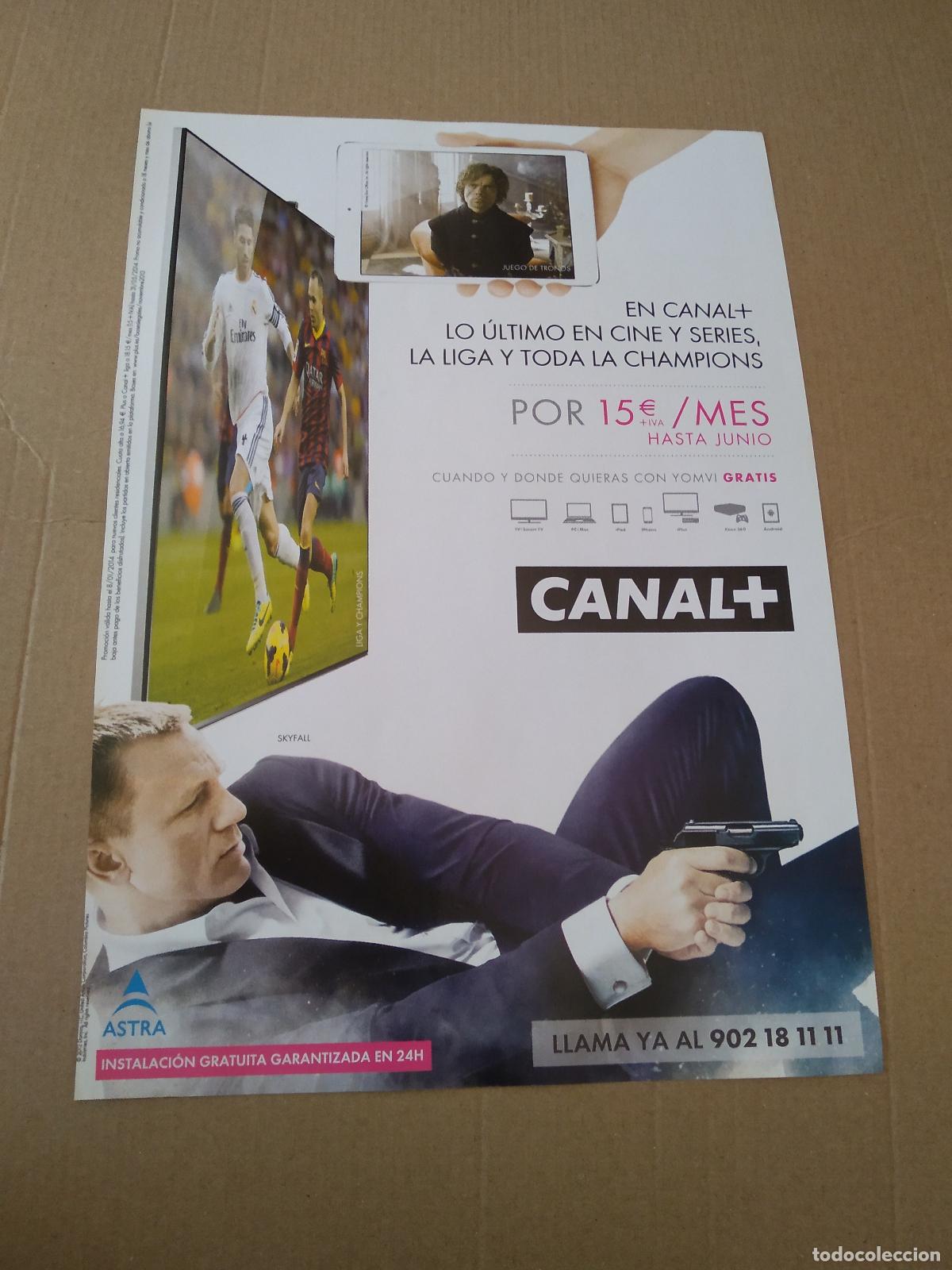 Coleccionismo deportivo: HOJA REVISTA ATHLETIC CLUB BILBAO PUBLICIDAD KUTXABANK CANAL+ CANAL PLUS DANIEL CRAIG RAMOS INIESTA