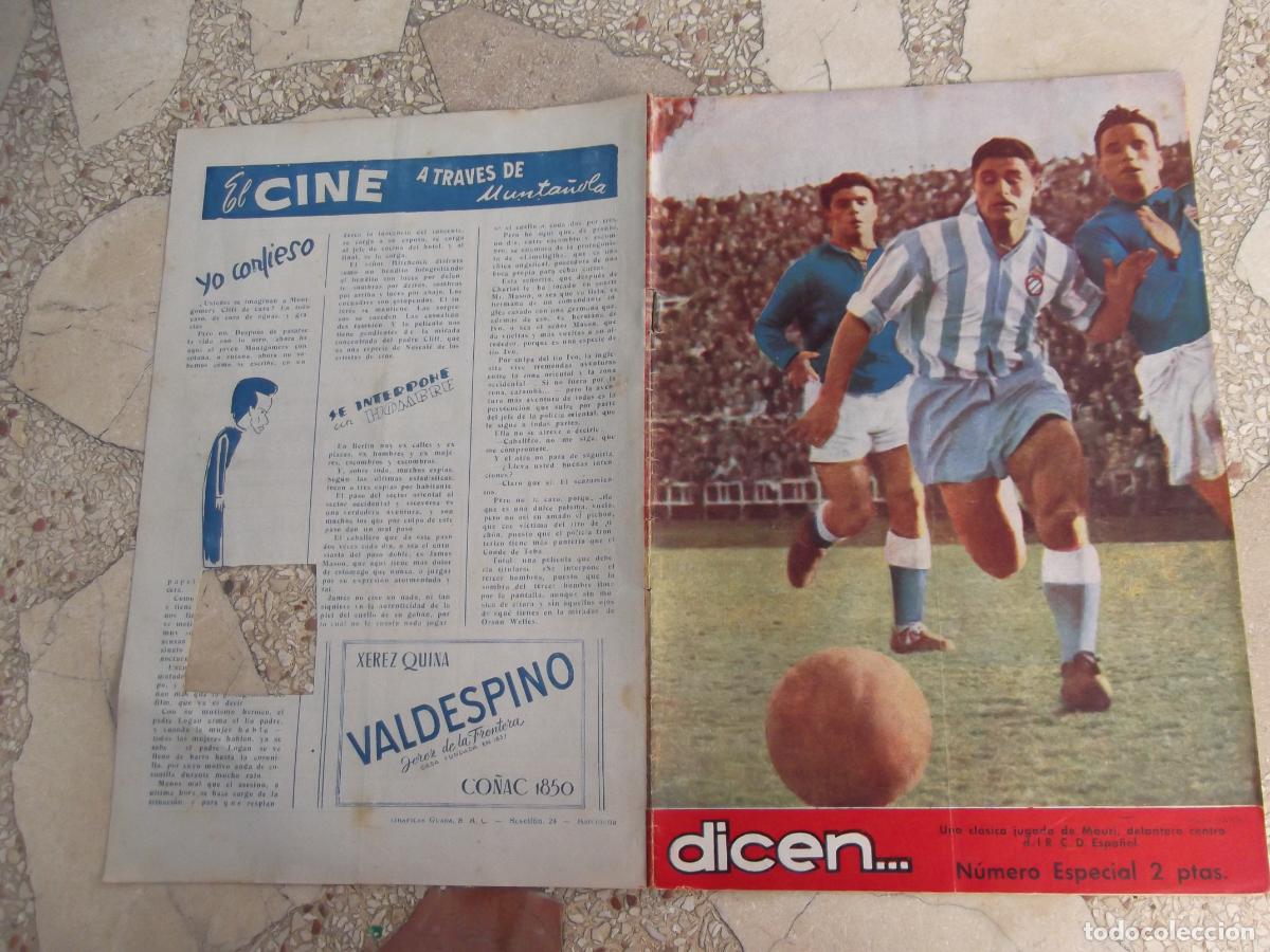 Sports collectibles: dicen... n&ordm; 81, 1954, n&ordm; especial, mauri, zamora, el cine a traves de munta&ntilde;ola