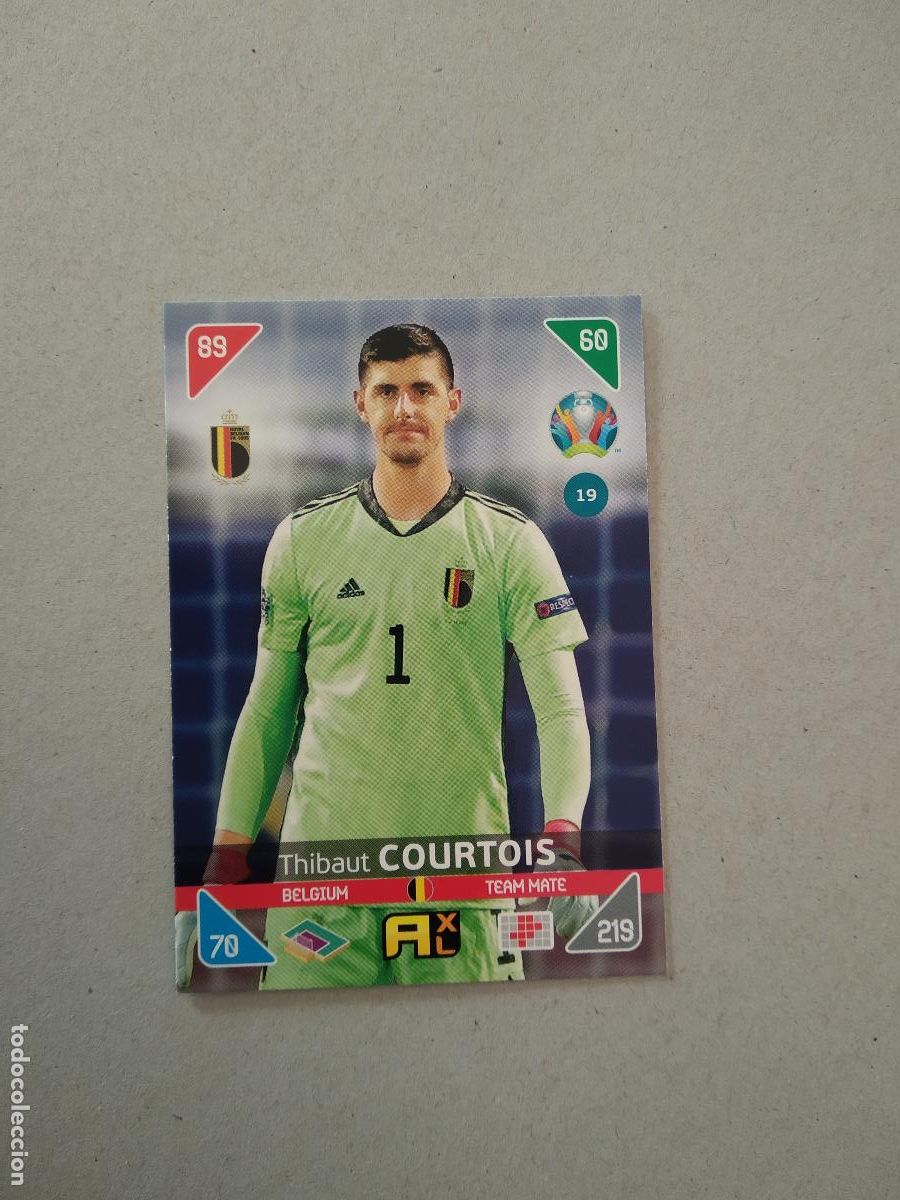 Coleccionismo deportivo: 19 COURTOIS BELGICA CROMO FUTBOL PANINI ADRENALYN EURO 2020 EUROCOPA KICK OFF 2021