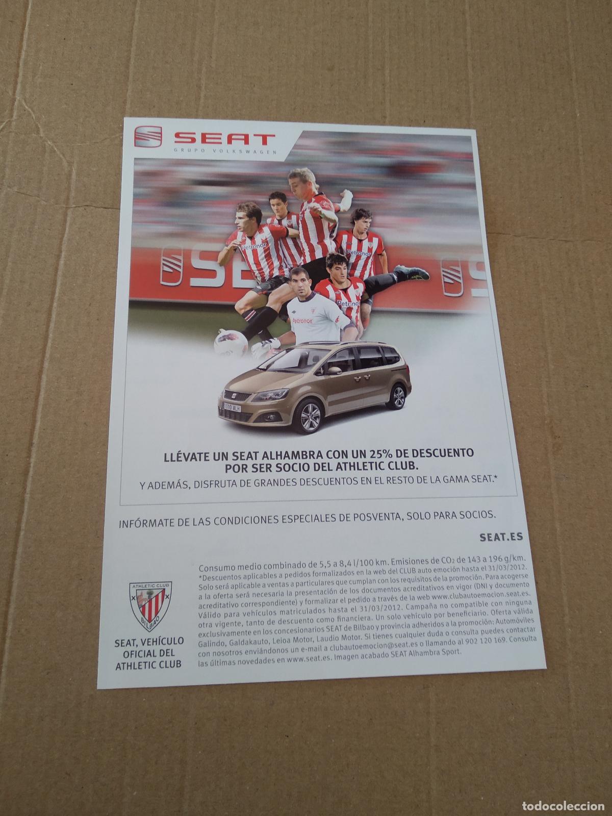 Coleccionismo deportivo: HOJA REVISTA ATHLETIC CLUB BILBAO PUBLICIDAD SEAT PATROCINADORES