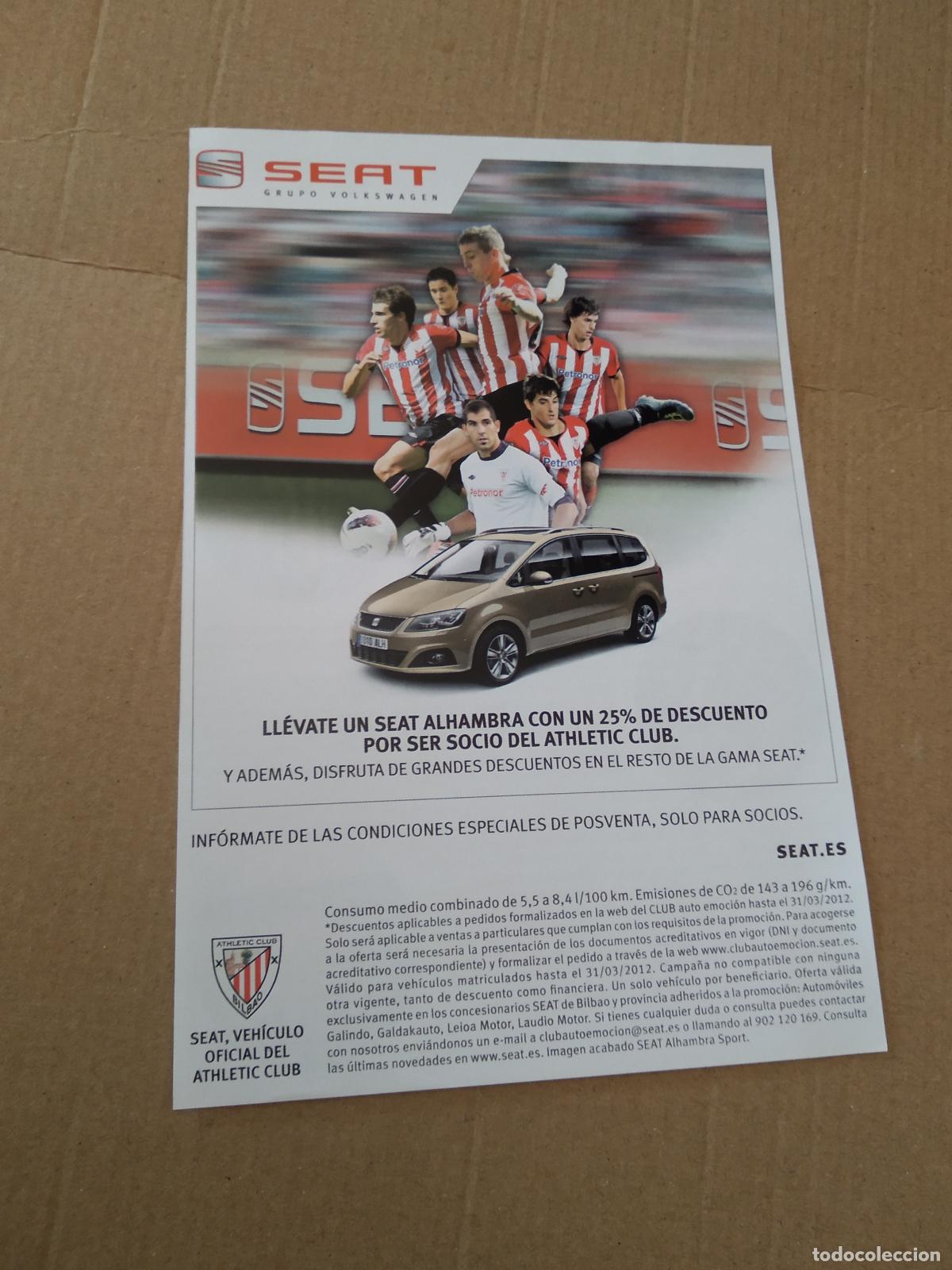 Coleccionismo deportivo: HOJA REVISTA ATHLETIC CLUB BILBAO PUBLICIDAD SEAT MATEU LAHOZ JAVI MARTINEZ MANCHESTER UNITED