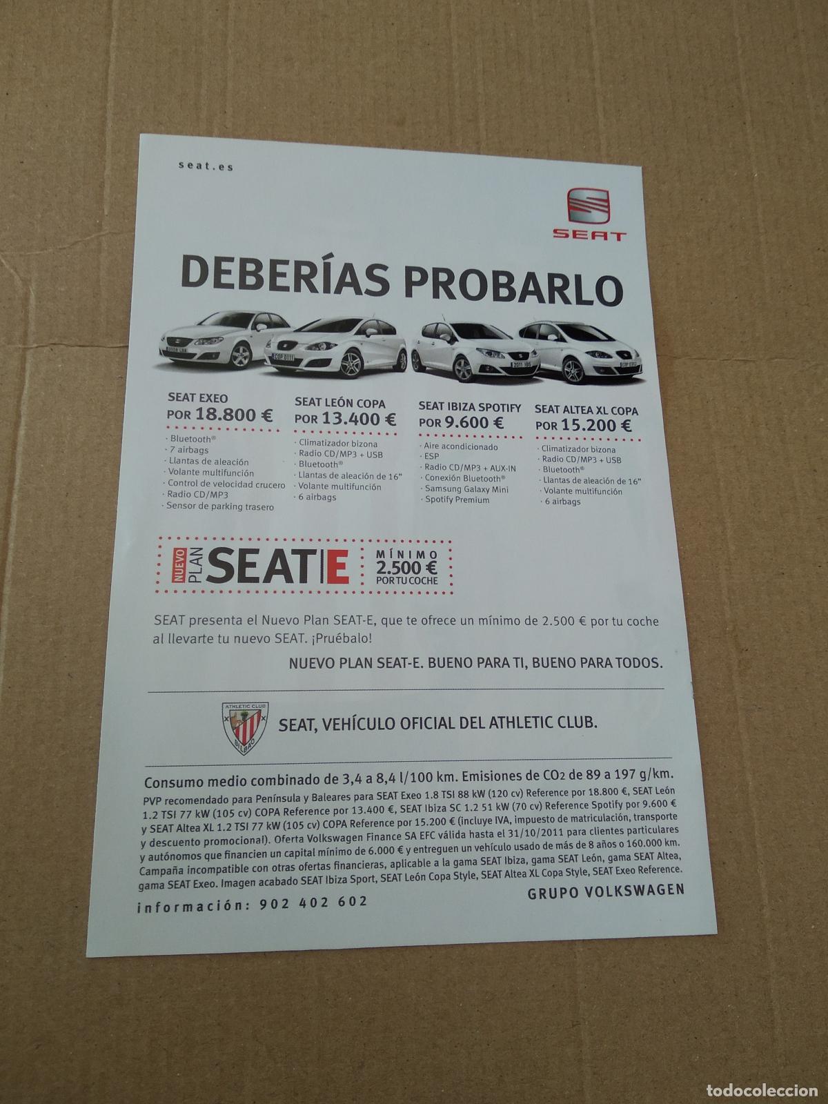 Coleccionismo deportivo: HOJA REVISTA ATHLETIC CLUB BILBAO PUBLICIDAD SEAT COCHE GORKA IRAIZOZ LLORENTE