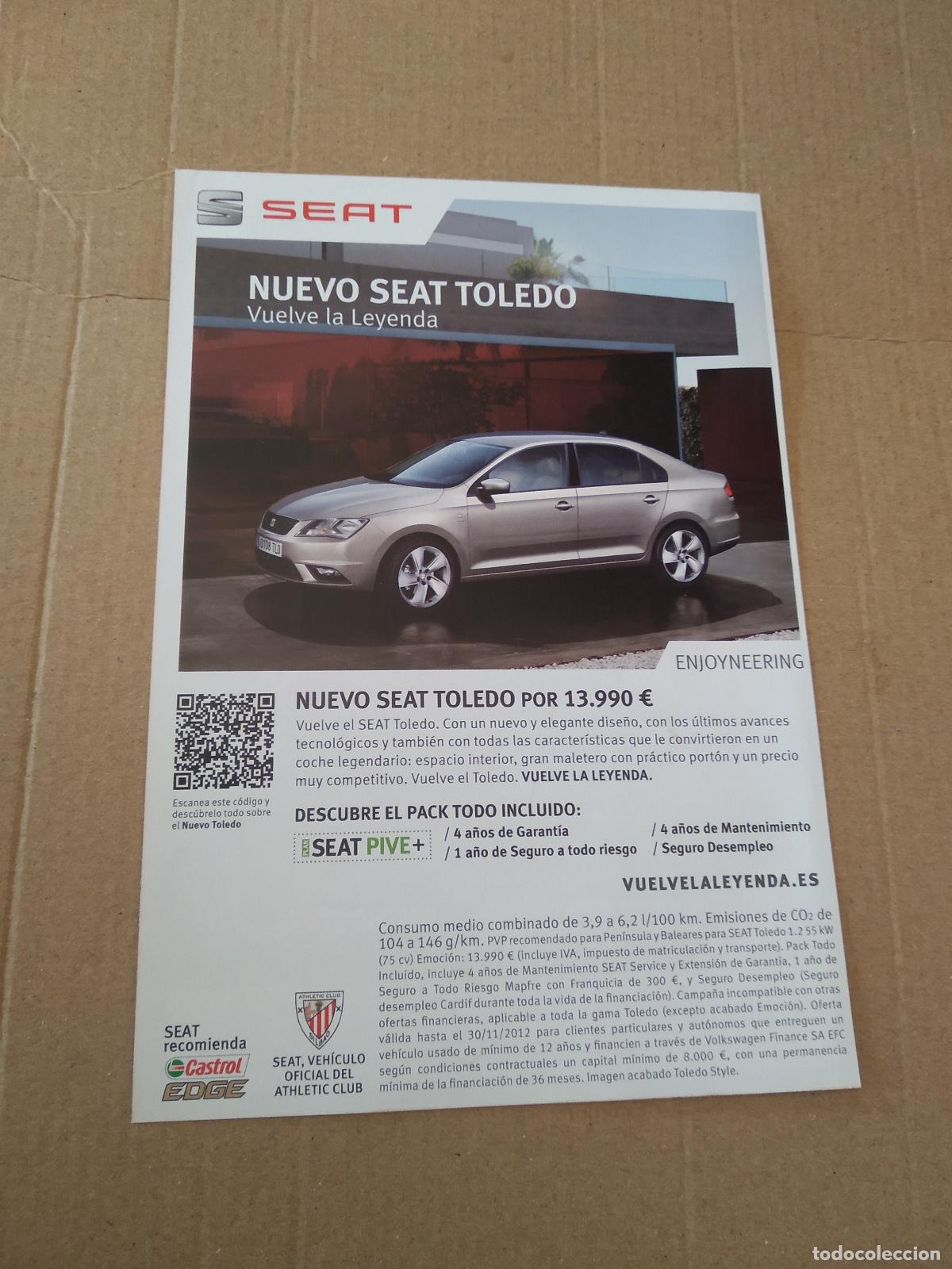 Coleccionismo deportivo: HOJA REVISTA ATHLETIC CLUB BILBAO PUBLICIDAD SEAT COCHE EDITORIAL