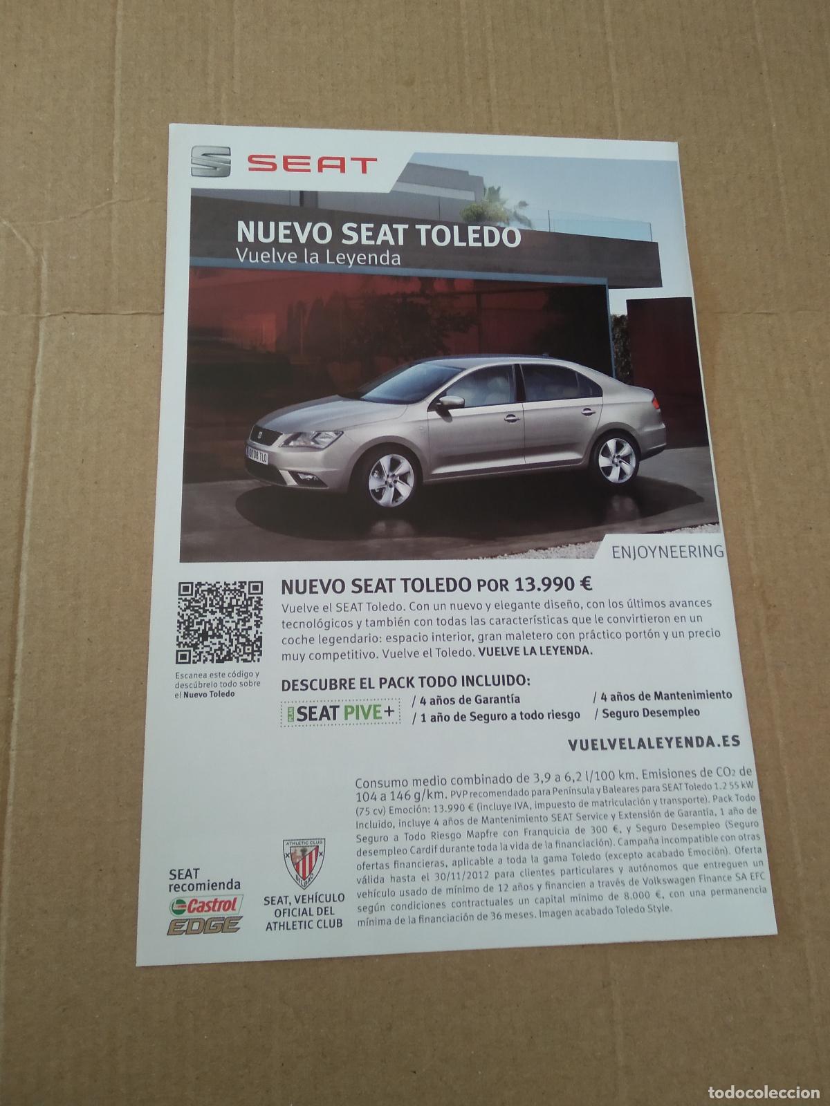 Coleccionismo deportivo: HOJA REVISTA ATHLETIC CLUB BILBAO PUBLICIDAD SEAT COCHE EDITORIAL