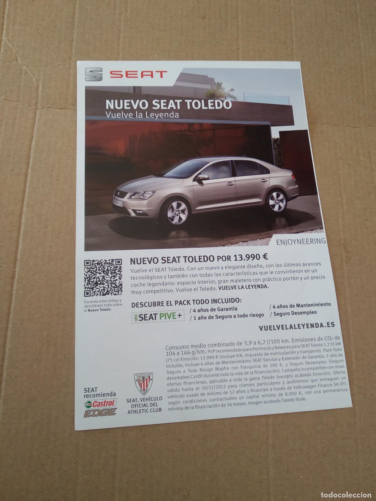 Coleccionismo deportivo: HOJA REVISTA ATHLETIC CLUB BILBAO PUBLICIDAD SEAT COCHE EDITORIAL
