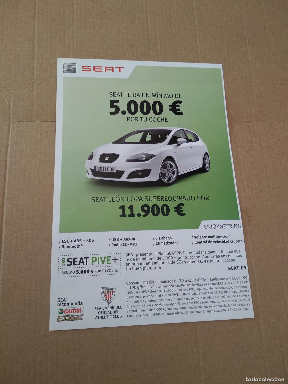 Coleccionismo deportivo: HOJA REVISTA ATHLETIC CLUB BILBAO PUBLICIDAD SEAT COCHE EDITORIAL