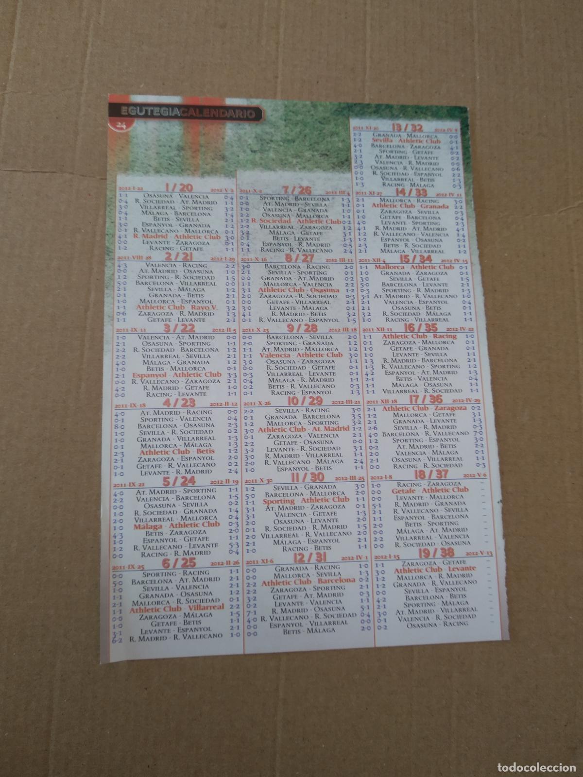 Colecionismo desportivo: HOJA REVISTA ATHLETIC CLUB BILBAO CALENDARIO DE LIGA CLASIFICACION JUGADORES PICHICHI ZAMORA