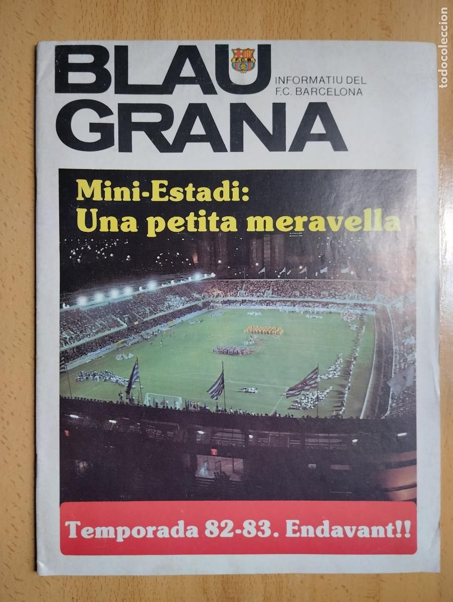 Coleccionismo deportivo: REVISTA INFORMATIVA BLAU GRANA TEMPORADA 82-83. FC BARCELONA. BAR&Ccedil;A. POSTER DE SCHUSTER Y MARADONA.