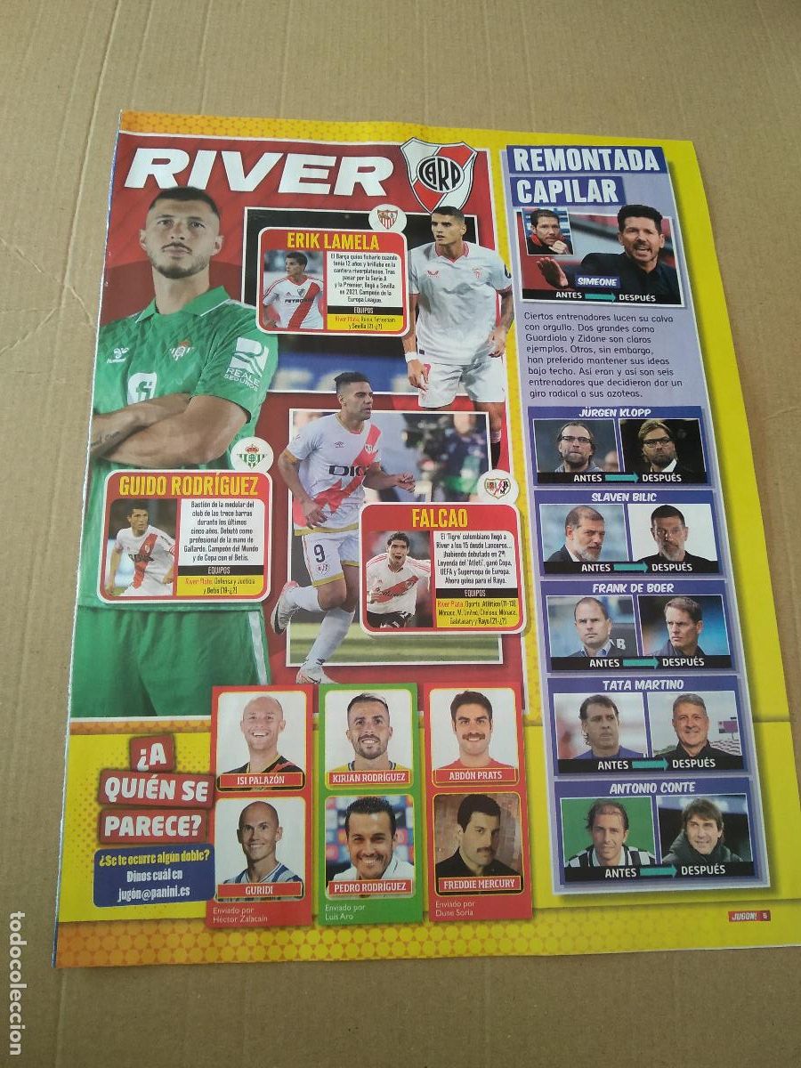 Coleccionismo deportivo: HOJA REVISTA JUGON GUIDO RODRIGUEZ FALCAO LAMELA DIBU RAMOS SALAH RODRI MESSI GRIEZMANN MBAPPE