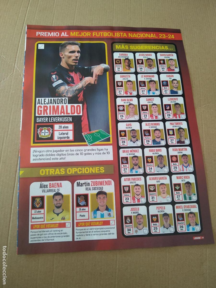 Coleccionismo deportivo: HOJA REVISTA JUGON GRIMALDO BAYER LEVERKUSEN LAMINE YAMAL ROOKIE