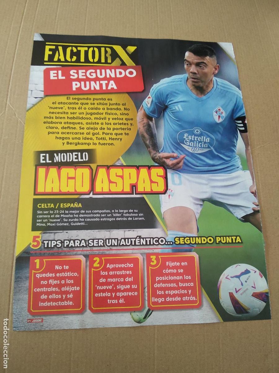 Coleccionismo deportivo: HOJA REVISTA JUGON TIPO POSTER IAGO ASPAS CELTA DE VIGO HUGO DURO VALENCIA