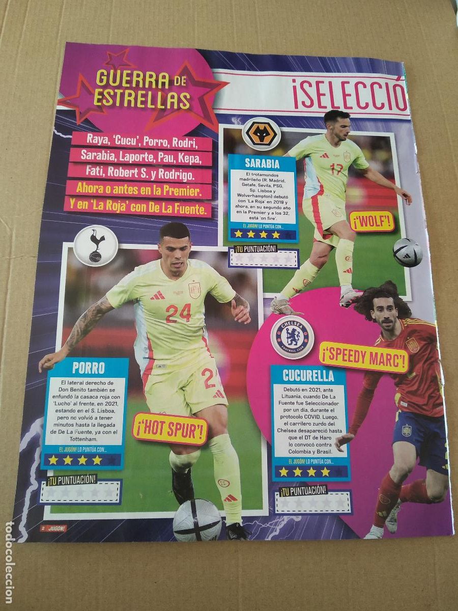 Coleccionismo deportivo: HOJA REVISTA JUGON PEDRO PORRO CUCURELLA SARABIA LAMINE YAMAL BARCELONA RODRI MANCHESTER CITY