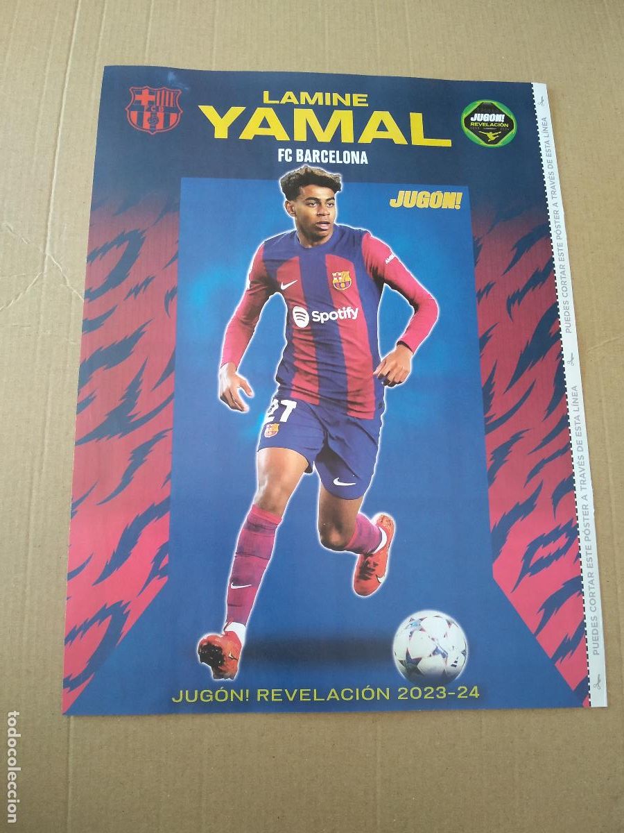 Sports collectibles: HOJA REVISTA JUGON POSTER LAMINE YAMAL BARCELONA RODRI MANCHESTER CITY EQUIPO ESPA&Ntilde;A CROMO