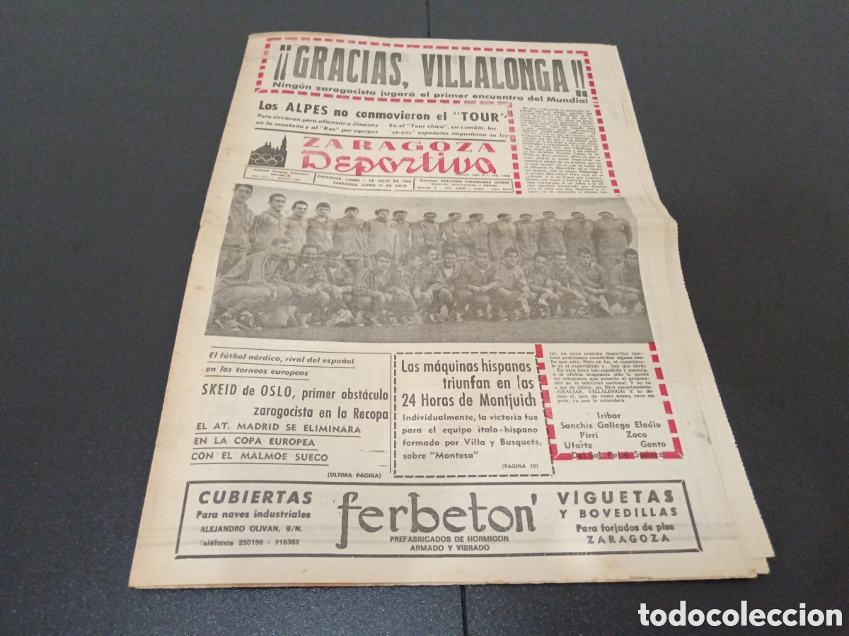 Sammelleidenschaft Sport: REVISTA ZARAGOZA DEPORTIVA 11/06/1966 N&deg; 726 IRIBAR SANCHIS ZOCO UFARTE GALLEGO AMANCIO GRACIA RESTO