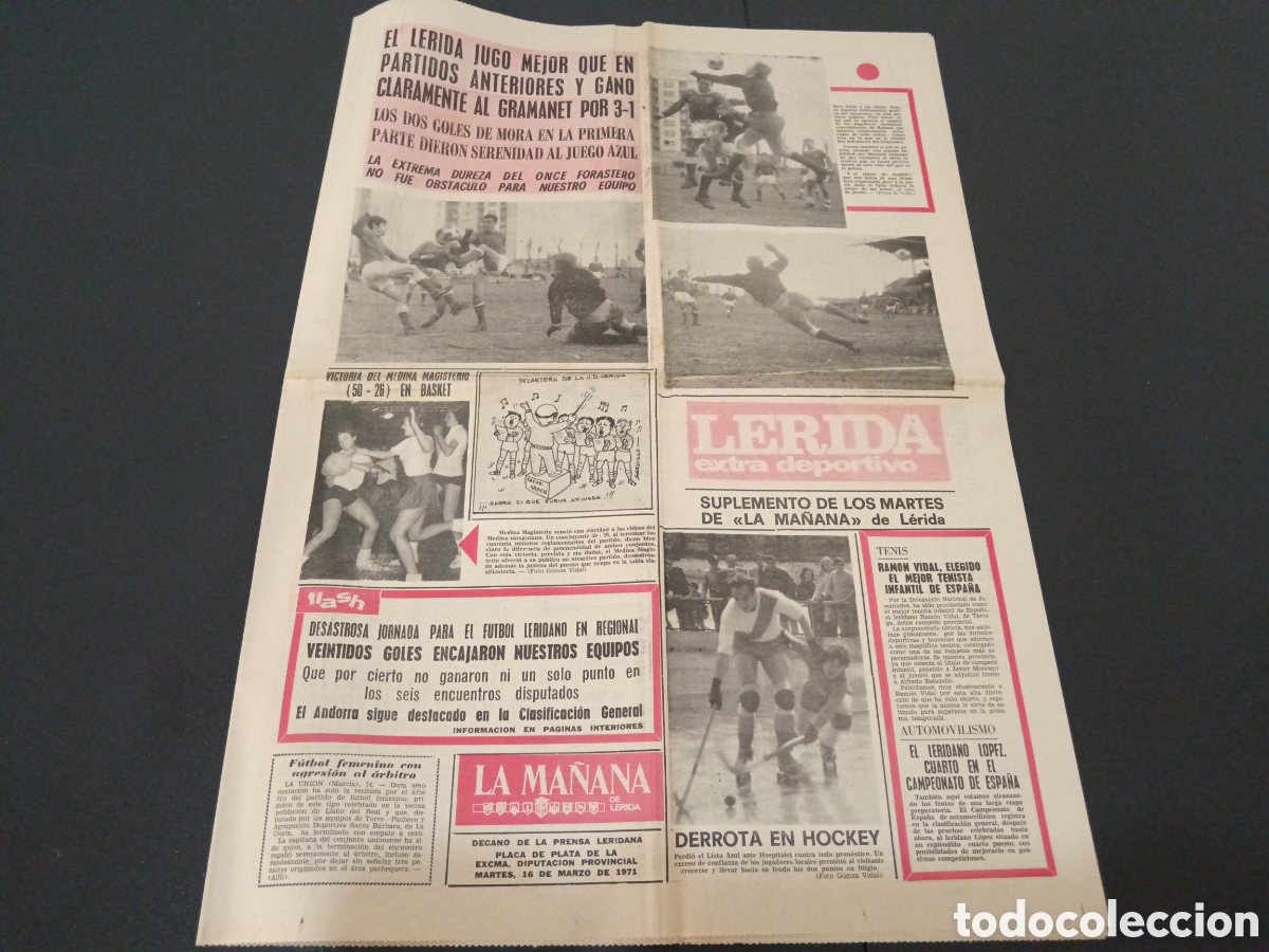 Coleccionismo deportivo: LA MA&Ntilde;ANA DE L&Eacute;RIDA 16/03/1971 L&Eacute;RIDA GRAMANET
