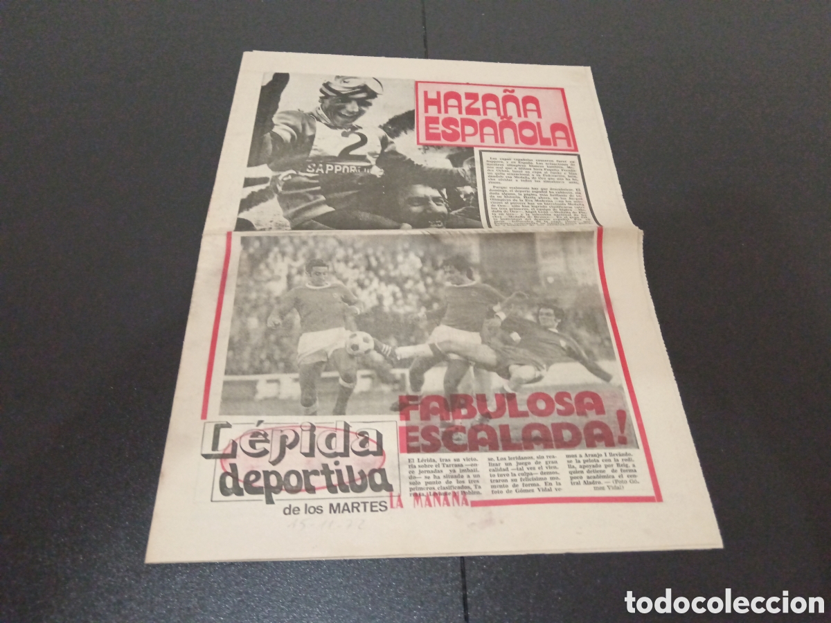 Coleccionismo deportivo: LA MA&Ntilde;ANA DE L&Eacute;RIDA 15/11/1972 L&Eacute;RIDA TARRASA
