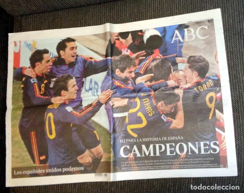 Coleccionismo deportivo: DIARIO ABC ESPA&Ntilde;A CAMPEON DEL MUNDO F&Uacute;TBOL CAMPEONES MUNDIAL SUD&Aacute;FRICA 2010. INIESTA. INTEGRO