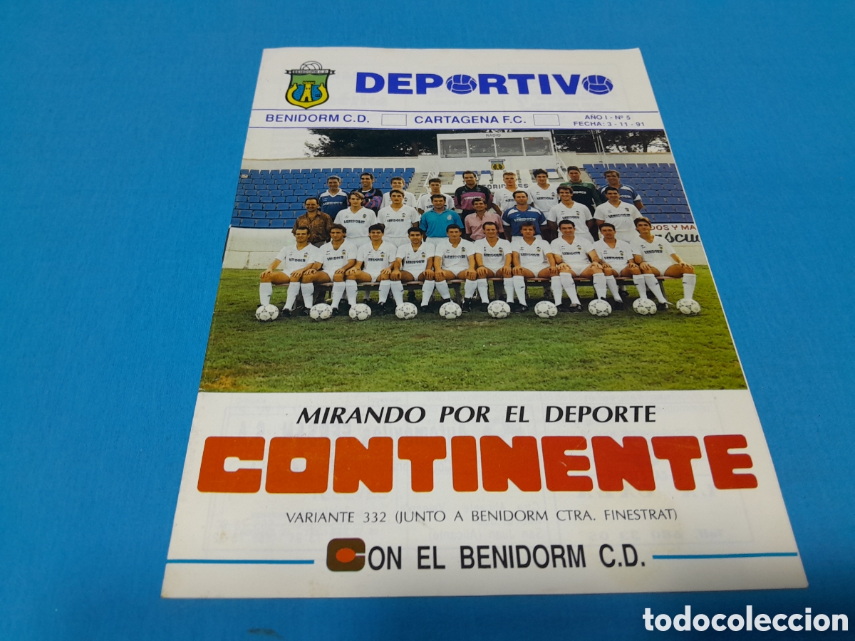 Coleccionismo deportivo: REVISTA INFORMATIVA - DEPORTIVO BENIDORM C.D. - CARTAGENA F.C., 1991